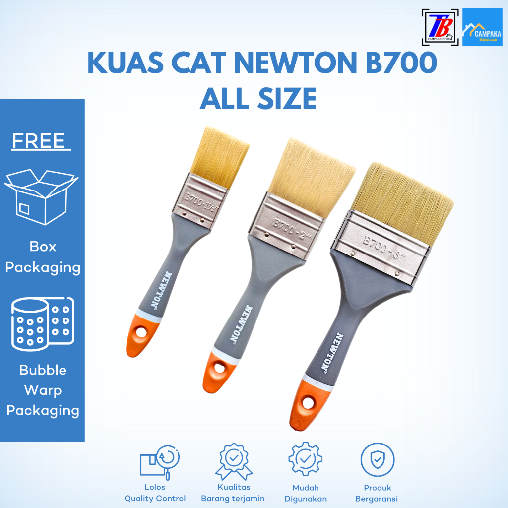 Jual Kuas Cat Tembok Newton B700 Anti Rontok & Halus Semua Ukuran 1
