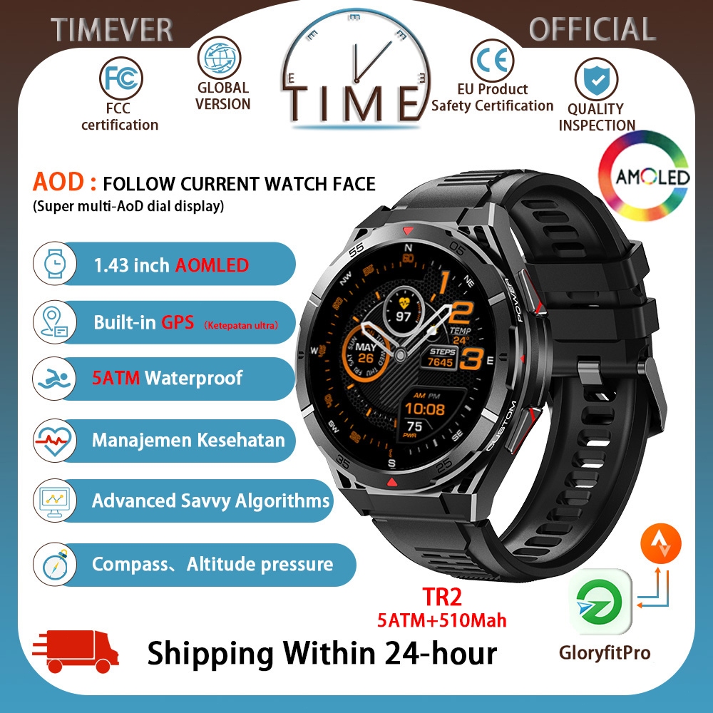 Jual TIMEVER TR2 5ATM Built-in GPS Track Map Route Back AOD jam