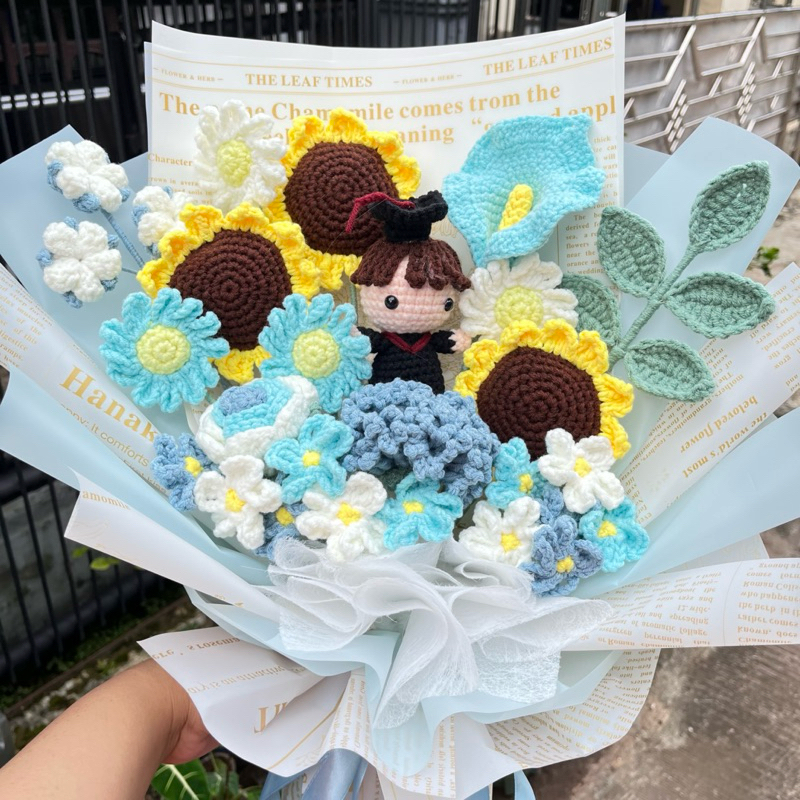 Jual Buket Rajut Wisuda | Graduation Bouquet Crochet Flower | Shopee ...