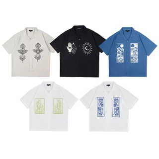 Kemeja Graphic Oversize Linen Pria Hand-Moon