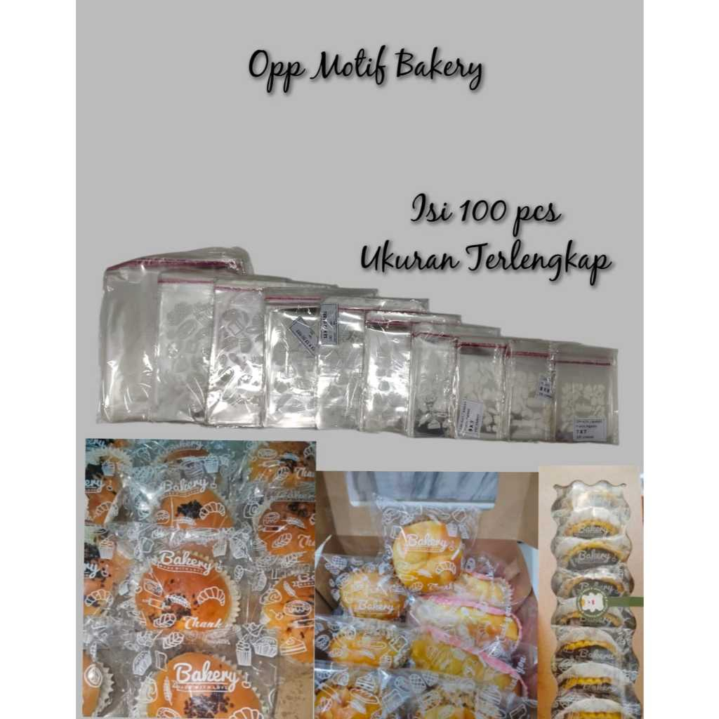 Jual OPP Roti Motif Bakery Thank You Kopi Pie 7x7 8x8 9x9 10x10 11x11 ...
