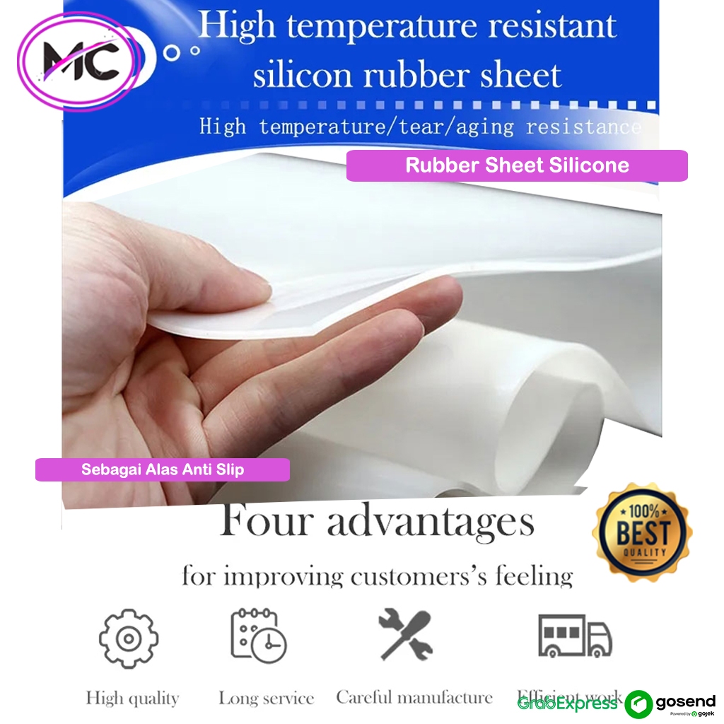 Karet  Lembaran Silikon Putih Transparan Pelindung Anti Slip Silikon Mesin Meja Tebal 1mm 2mm 3mm Anti Panas Kedap Suara Jendela Pintu Gasket Waterproof Serbaguna