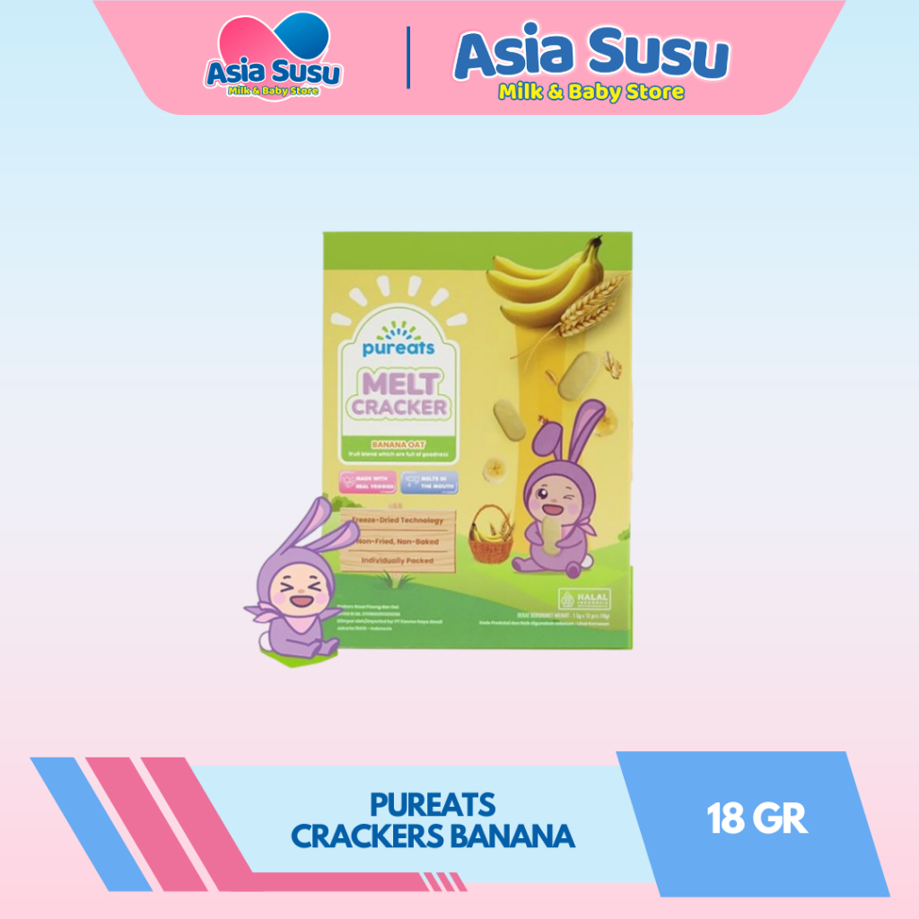 Jual Pureats Melt Cracker - Cemilan anak rasa Sweet potato / Banana Oat ...
