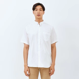 M231 Kemeja Pria Basic Polos Oxford Pendek Broken White 1457Z