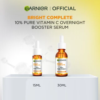 Garnier Bright Complete Overnight Vitamin C Serum 30 ml - Serum Malam Vitamin C Mencerahkan (Skincare Serum brightening, dark spot, flek hitam)