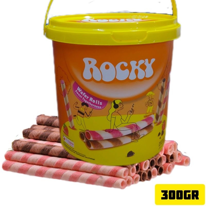 Jual Wafer Rolls Rocky Cho Cho Mix Chocolate Strawberry 300gr Sweet ...
