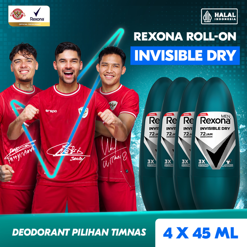 Jual Rexona Invisible Dry 45ml x 4 | Shopee Indonesia