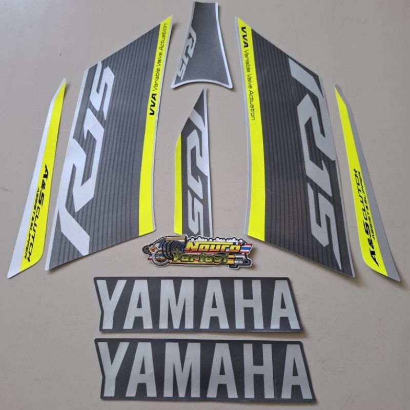 Jual Striping Yamaha r15 r 15 vva 2020 v3 body siver kuning stiker ...