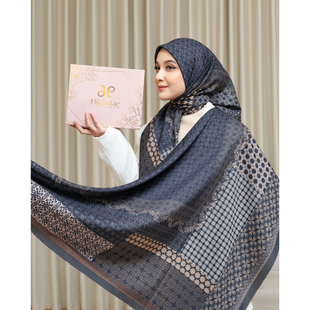 Hijabdae Hijab Motif Voal Premium Eleganza Series (Hijab Segiempat Motif Voal Premium)