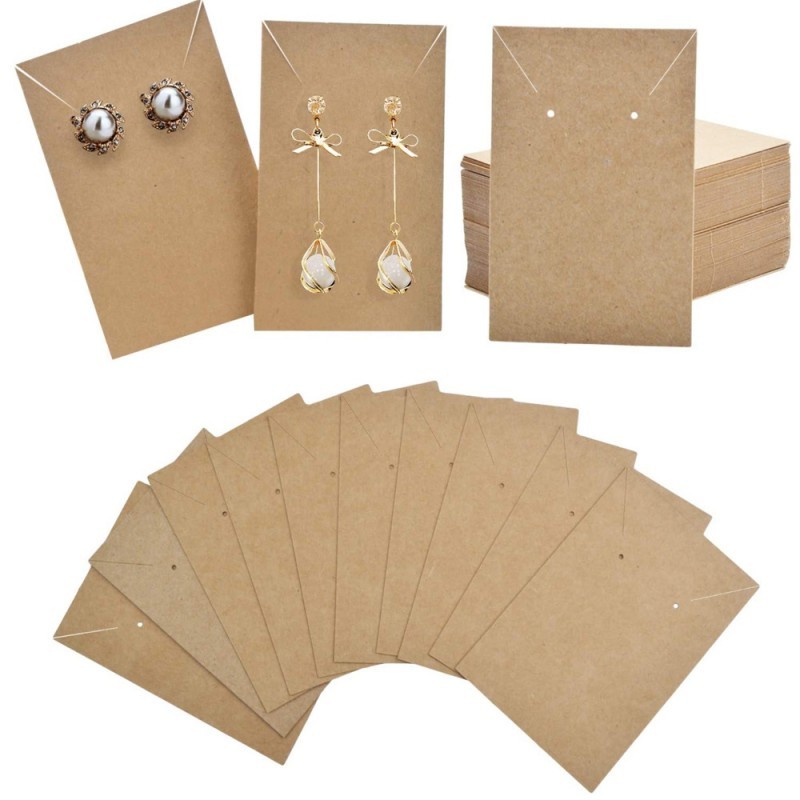 Jual Kartu Display Anting Kertas Kraft 100 Lembar Hangtag Anting Label ...