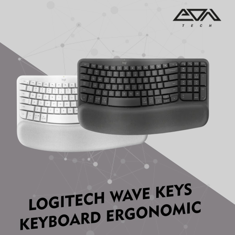 Jual Logitech Wave Keys Keyboard Ergonomic Wireless Bluetooth | Shopee ...