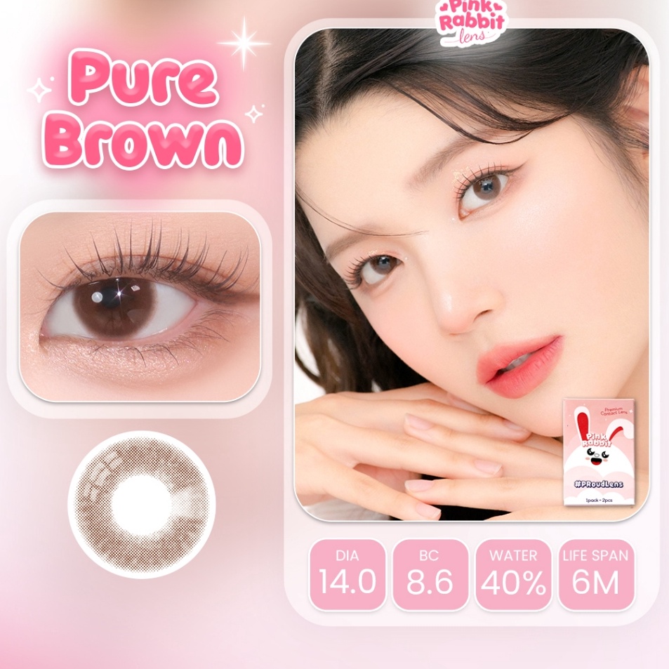 Jual PINK RABBIT Softlens Pure Brown Normal Minus 5 SD 1 1PCSSebelah ...