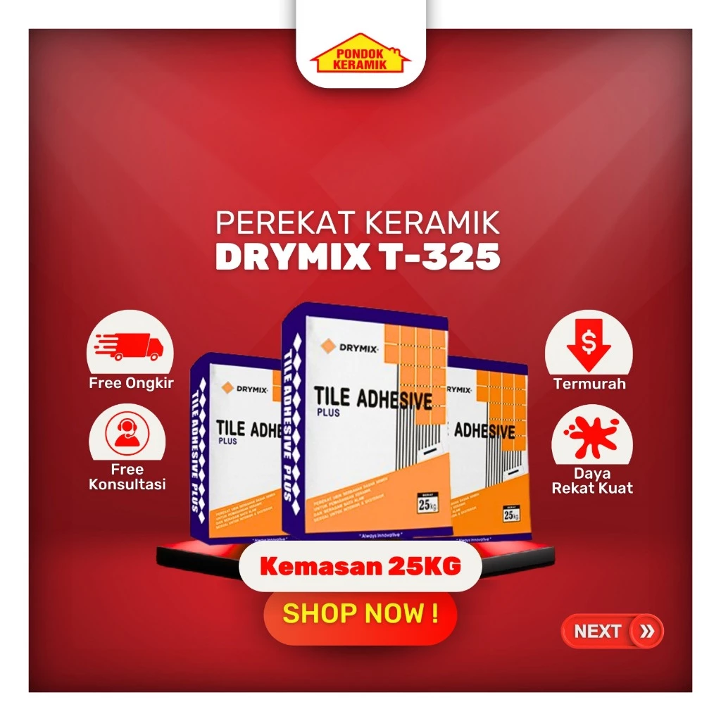 Semen Drxmix 325 Tile Adhesive Semen  Instan Perakat Keramik Granit Sak 25 kg