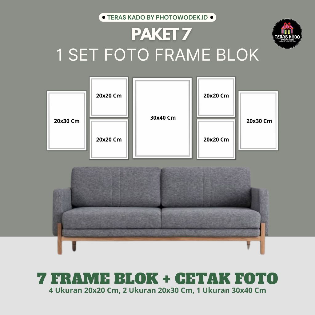 Jual 1 SET PAKET CETAK 7 FOTO + FRAME BLOK FIBER CUSTOM | Shopee Indonesia
