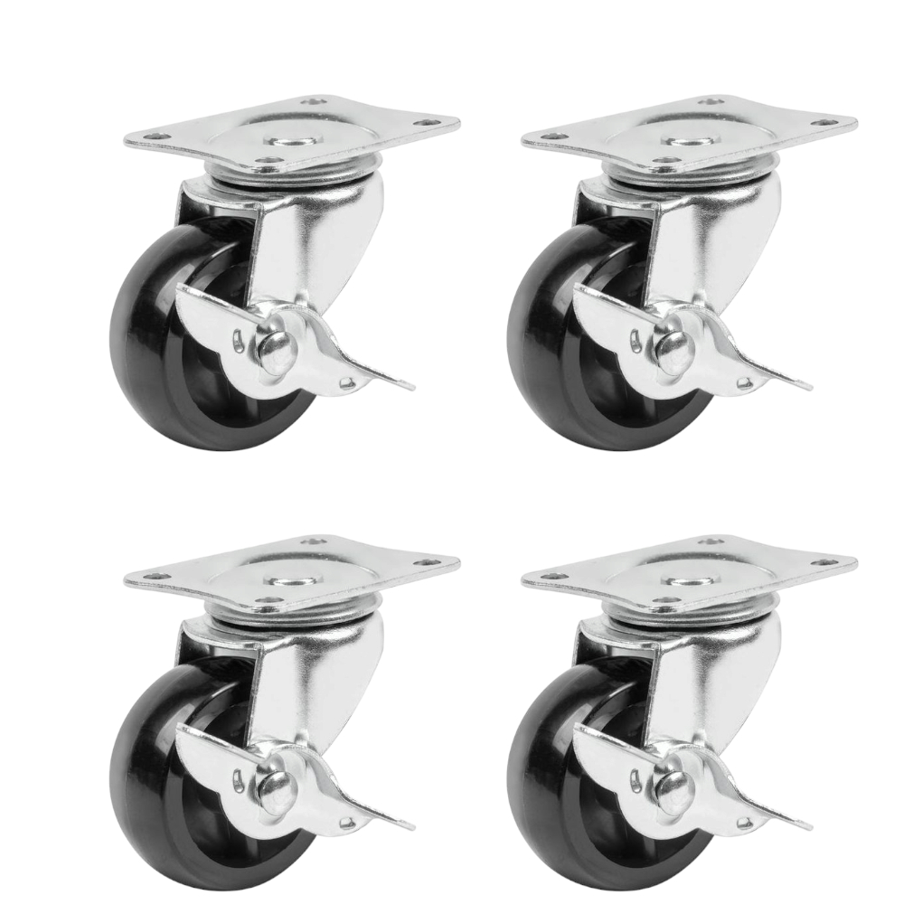 Jual roda 2 in hitam PP rem roda troli etalase 2 in rem hitam isi 4 pcs ...