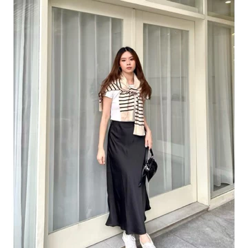 Rok Satin Panjang Long Satin Rok Satin Silk Skirt Long Satin Silk