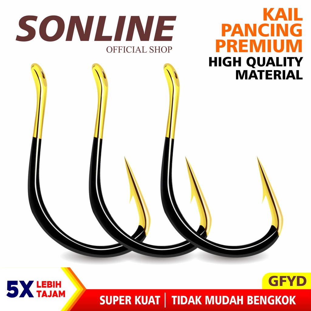 Jual Kail Pancing (KAIL TYPE KECIL) Gold Hitam 10pcs High