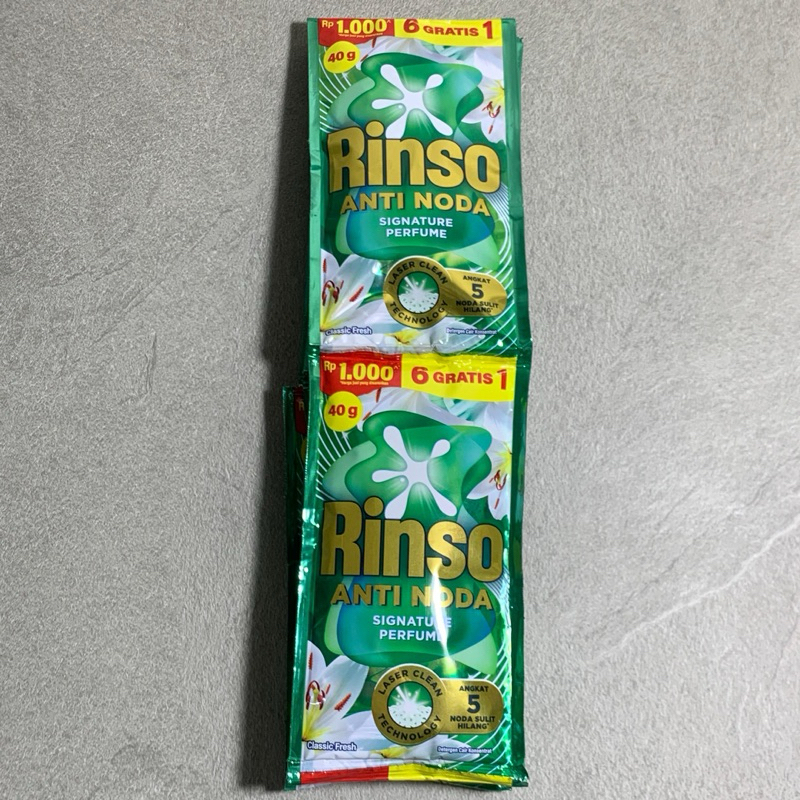 Jual [40 G] RINSO SIGNATURE PERFUME ANTI NODA (1 Renteng isi 12 Sachet ...