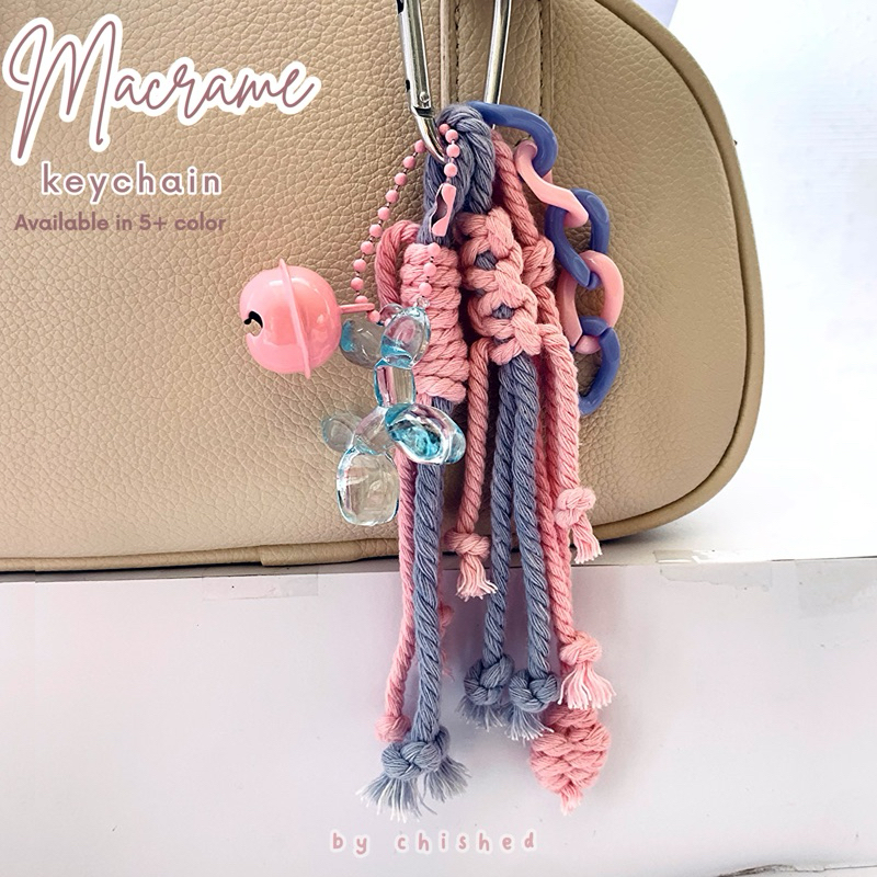 Jual Gantungan Tas Tali Pastel Soft/ Keychain Macrame/ Bag Charm Tali ...