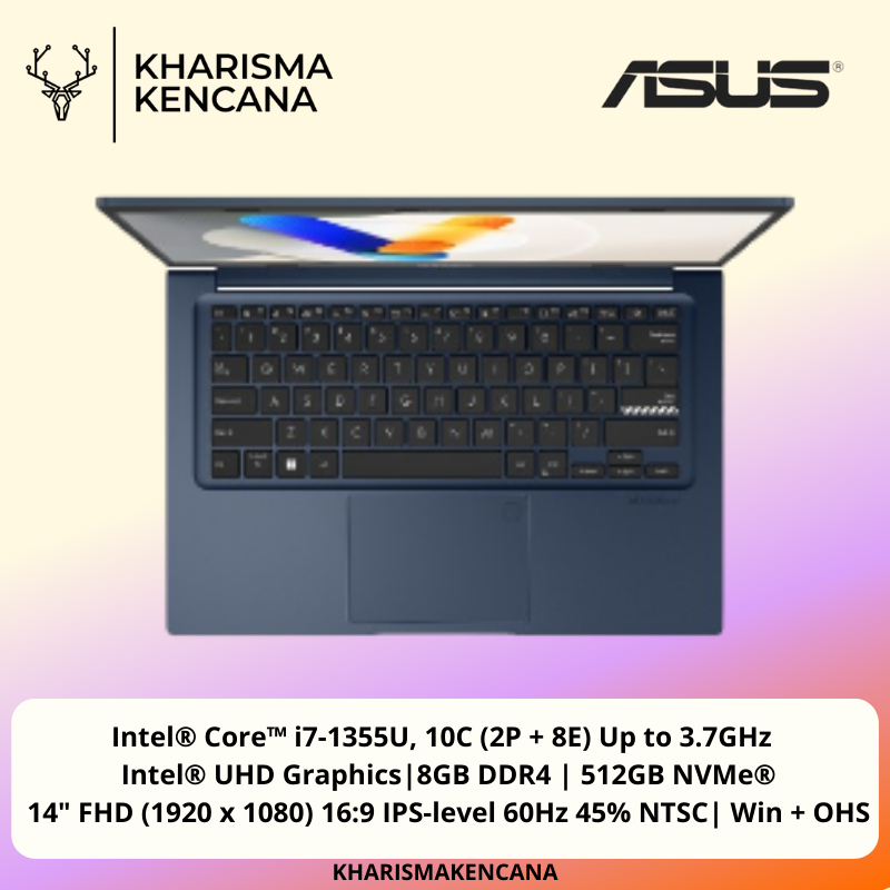 Jual Asus Vivobook 14 A1404VA VIPS751M Core i7-1355U 8GB 512GB SSD 14 ...