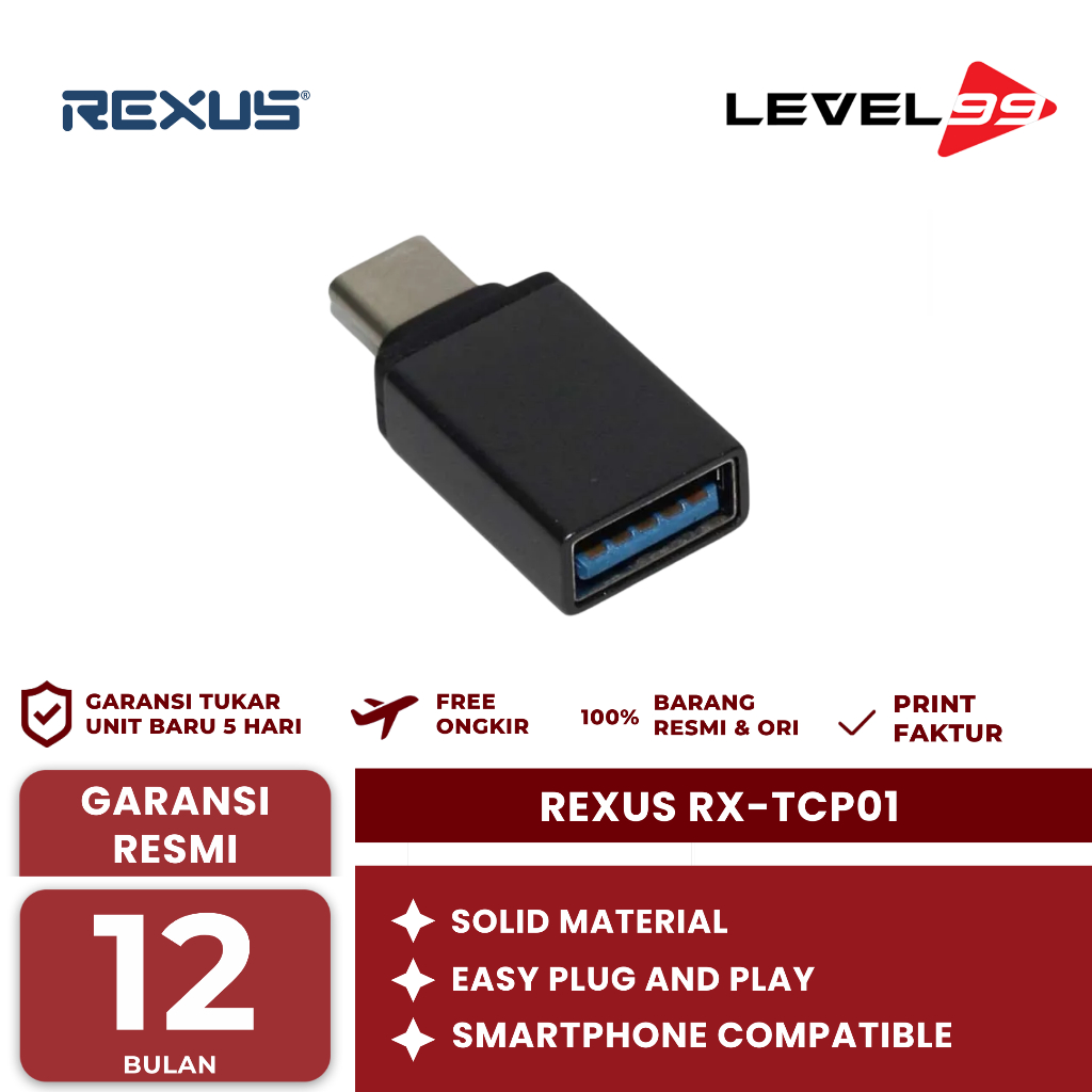 Jual Rexus Converter Usb To Type C Rx-Tcp01 | Shopee Indonesia