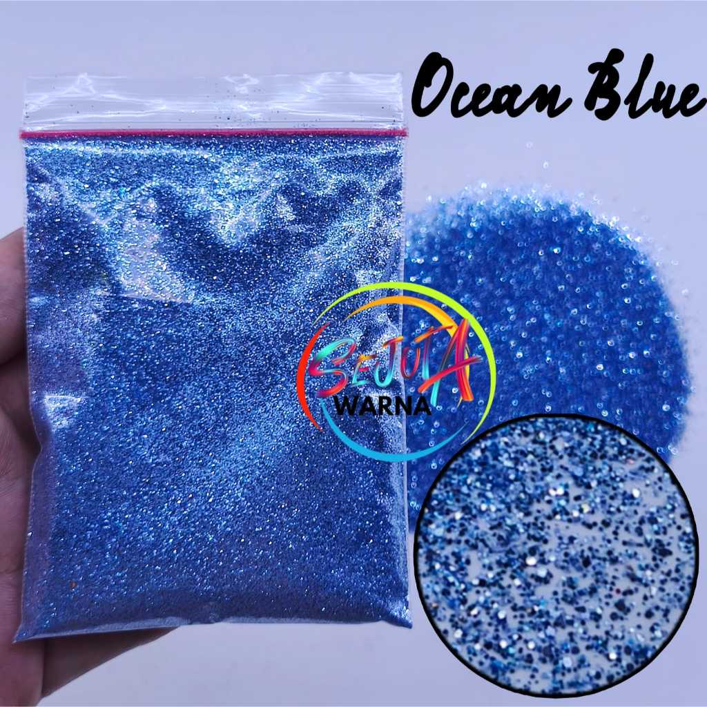 Jual GLITER BUBUK HALUS POWDER BLUE BIRU GLITTER 128 0.20MM 500GR ...