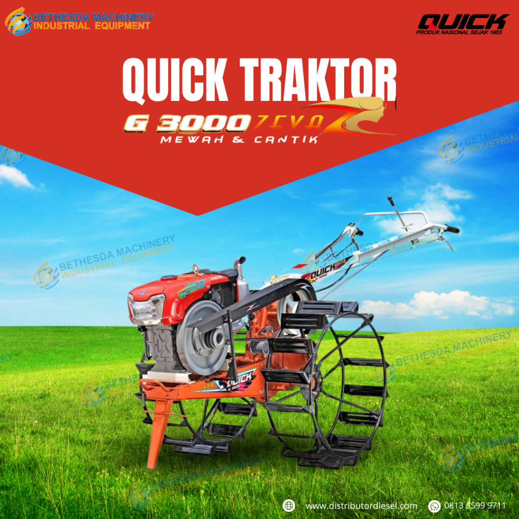 Jual Traktor QUICK ZEVA G3000 Lengkap Diesel Kubota RD 85 DI-2S ...