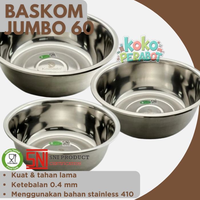 Jual Baskom Jumbo Stainless Anti karat 60 Cm Komodo Baskom Stainless ...