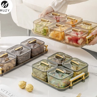 Muzy Snack Tray Snack Bowl Tempat Saji Snack Cemilan Kotak Makanan Toples Lebaran Set Nampan Toples Natal HSB663