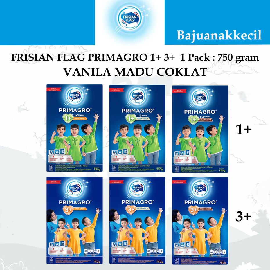 Jual Frisian Flag Primagro 1+ 3+ 750gr Rasa Madu Vanilla Coklat Susu ...