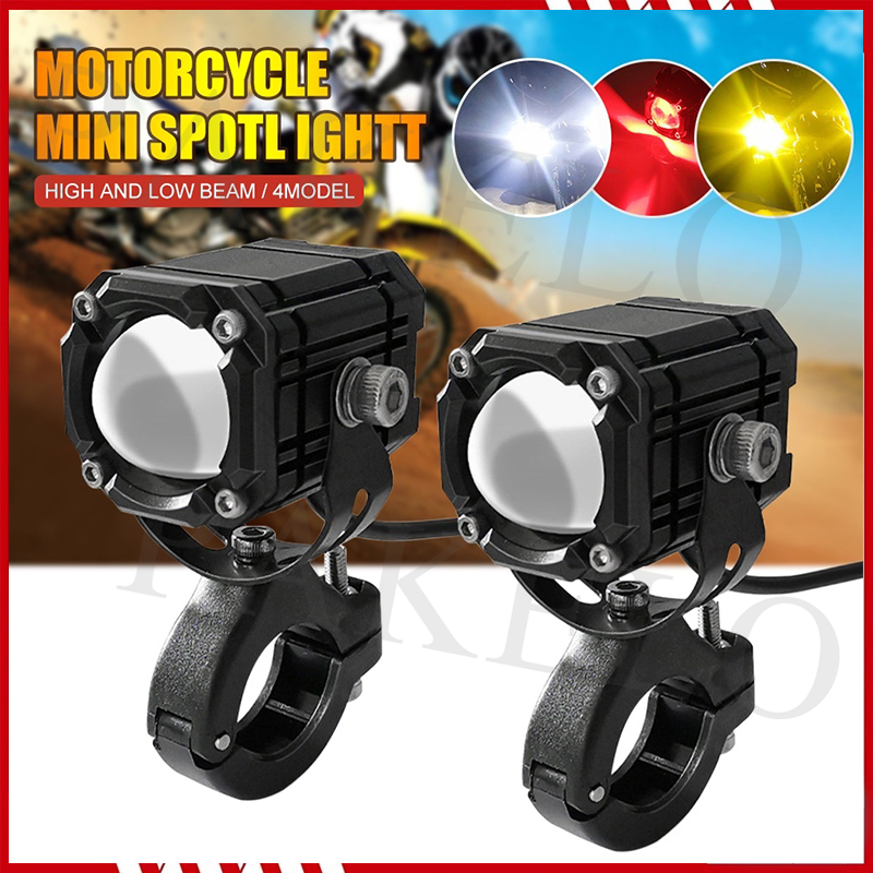 Lampu Tembak Sorot Led/Lampu Tembak Mini Laser/1 Mata Laser Gun/Putih Kuning 2 Warna Waterproof/Laser Cahaya High Low Putih Kuning Super Terang/Plus Devil Eye Merah/Lampu Sorot Motor SQL/Paket Lampu Tembak Laser/5 Mode Plus Senja Hi Loo