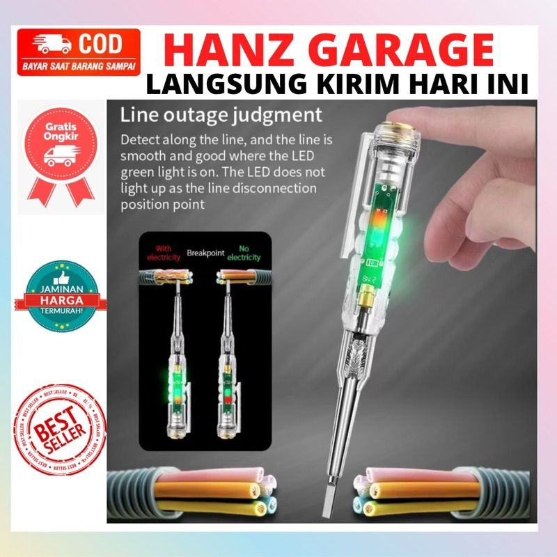 Jual Obeng Tespen Listrik Test Minus Sensor Detektor Lampu LED Hijau ...