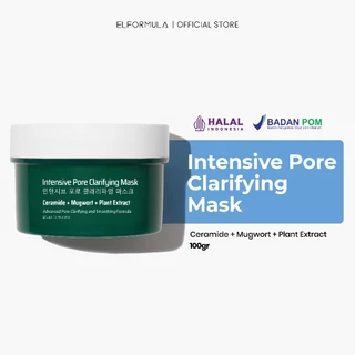 ELFORMULA Intensive Pore Clarifying Mugwort Mask - Clay Mask Mud Mask Acne Pembersih Pori-pori Pores Eksfoliasi Wash Off Masker Wajah Glowing Claymask Komedo Kulit Jerawat Sensitif