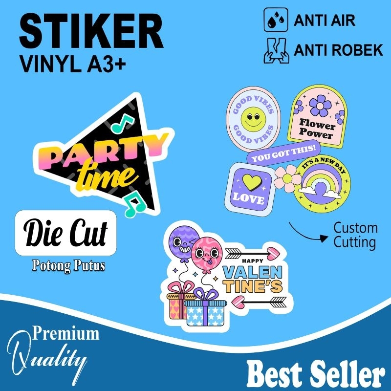 Jual Cetak Custom Stiker Vynil Potong Putus Potong / Die Cutting ...