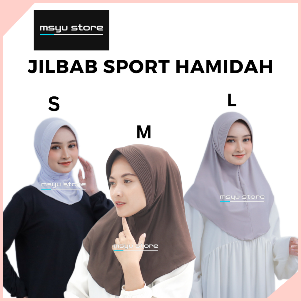 Jilbab Bergo Instan / Jilbab Instan / Jilbab Sport / Hamidah Size S M L