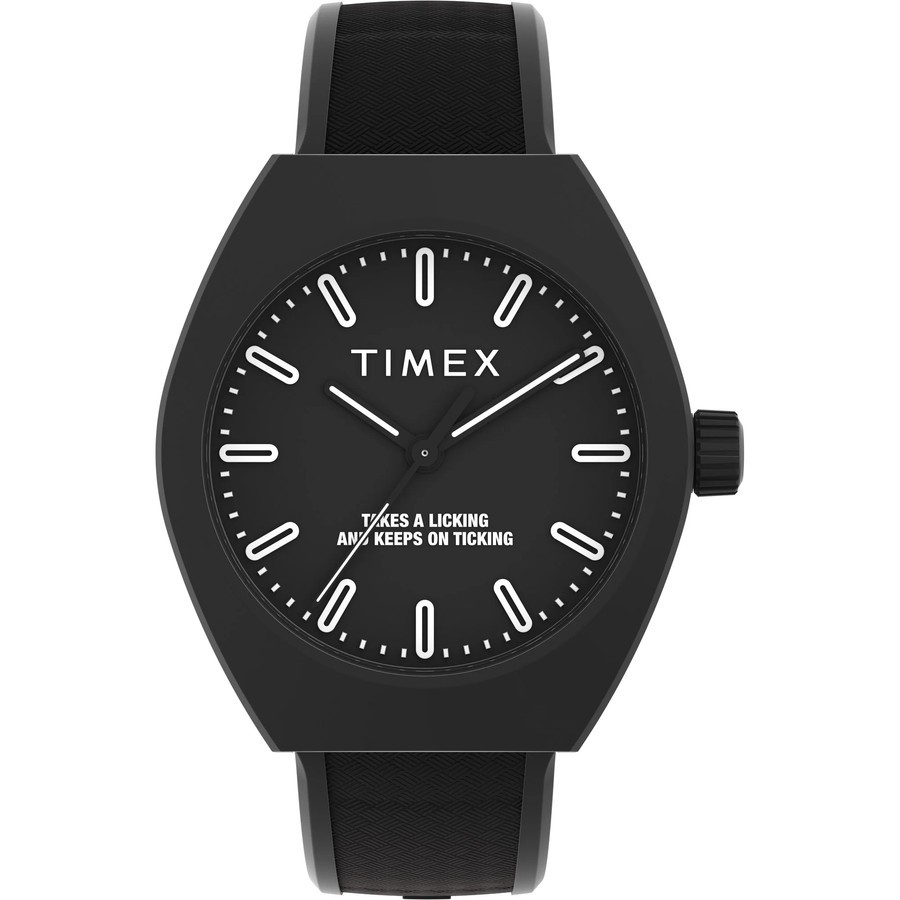 Timex TW2W42100 Orologio Urban Pop - Cassa Nera 40mm, Cinturino In Plastica Riciclata, Impermeabile 5 ATM