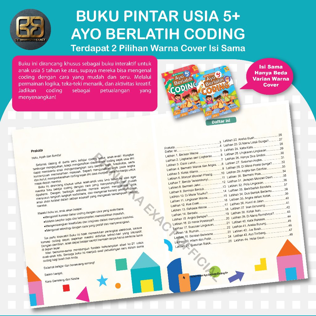 Jual Buku Pintar Ayo Berlatih Coding untuk anak usia 5+ da 8+ | Shopee ...