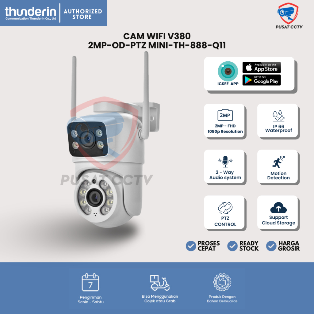Jual CTV WiFi Outdoor Dual Lens Full Color Malam Audio 2 Arah Mudah ...