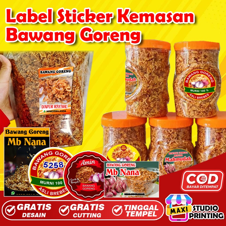 Jual Cetak Label Sticker Kemasan Bawang Goreng | Stiker Label Kemasan ...