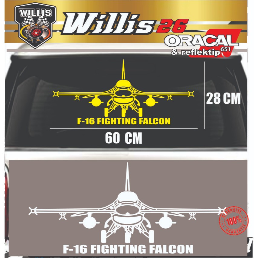 Jual Stiker Pesawat tempur F-16 Fighting Falcon untuk mobil kaca ...