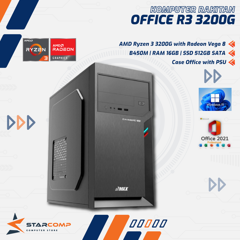 Jual PC Rakitan Ryzen 3 3200G 16GB RAM 512 SSD Paket Rakitan Komputer ...