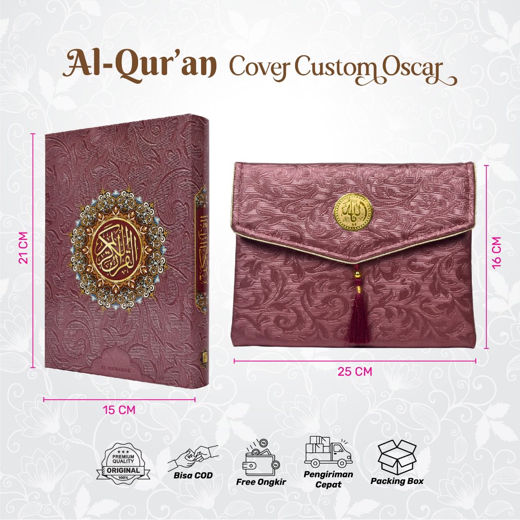 Al Quran Custom Motif Oscar Ukuran A5 Plus Pouch Free Tasbih Mutiara Alquran Untuk Souvenir Kado Hampers Pernikahan Nikah Nikahan