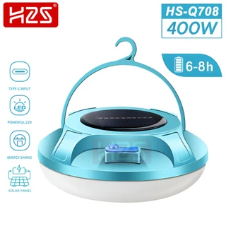 H2S Lampu Emergency UFO Gantung Solar Panel Camping Lamp