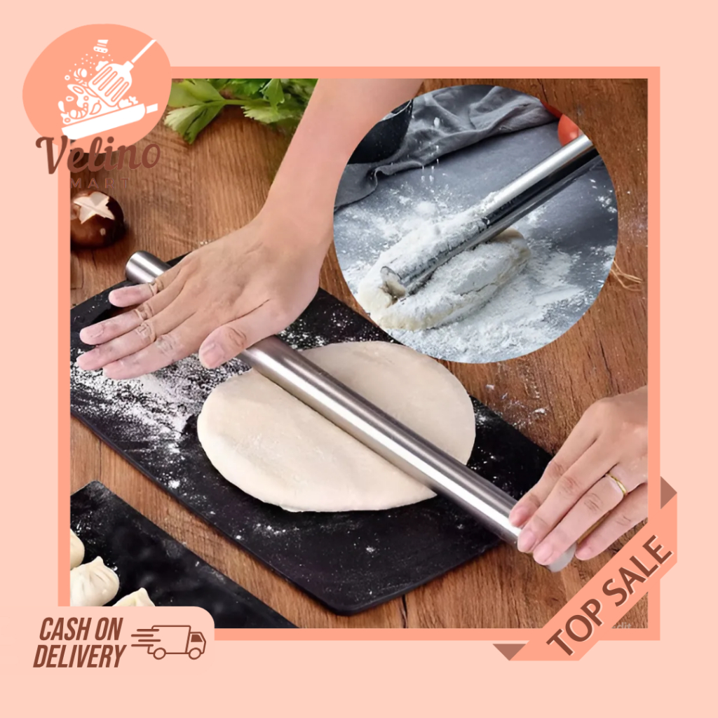 Jual Penggiling Adonan Anti Lengket / Rolling Pin Stainless Stell ...