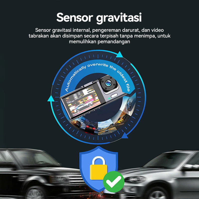 Dashcam 3 Lensa (Garansi 5 Tahun)!  64G HD 1080P WiFi