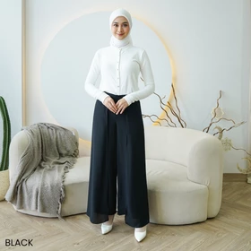 Celana Kulot Ceruty Layer Wanita Highwaist Premium Korean Style Pinggang Karet Sheram