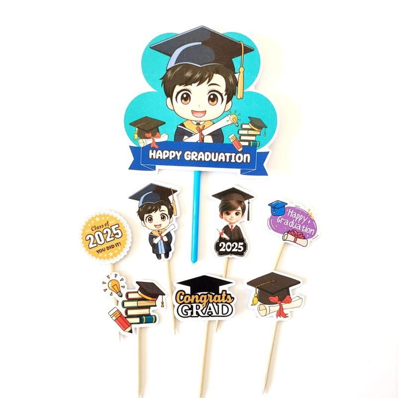 Jual TOPPER GRADUATION (LA-001) / CAKE TOPPER WISUDA / TOPPER KUE ...