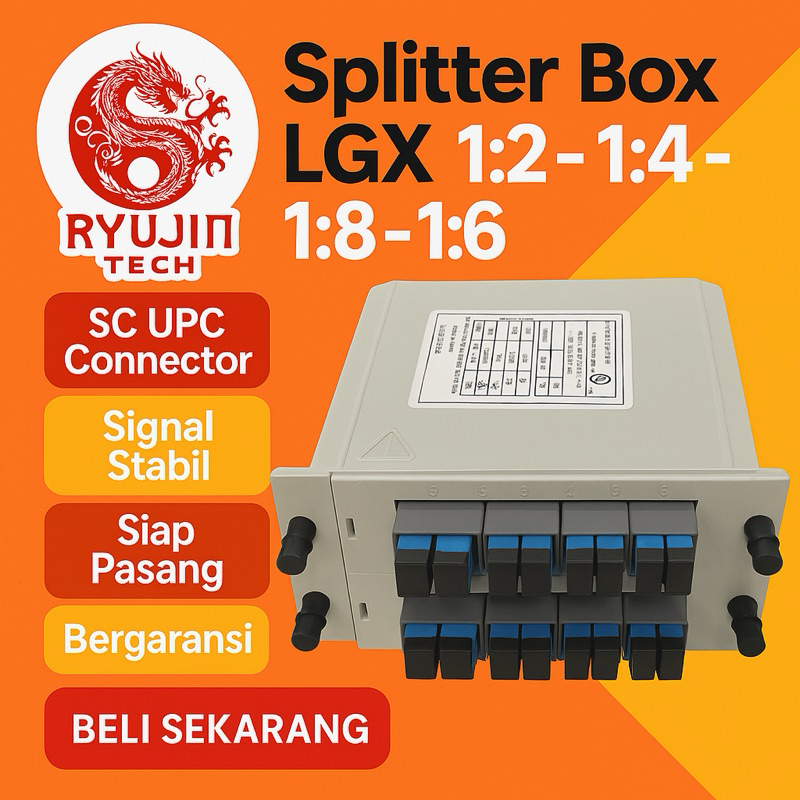Jual Splitter Box Fiber Optik LGX type SC UPC – 1:2 1:4 1:8 1:16 untuk ...