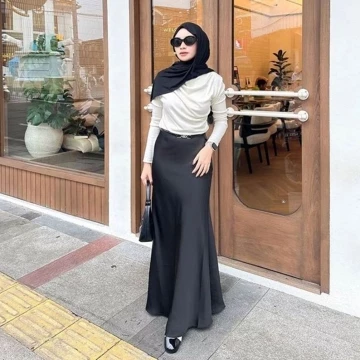 Rok Satin Silk Premium Rok Wanita Panjang Rok Wanita Duyung Mermaid Size S Sampai 3xl