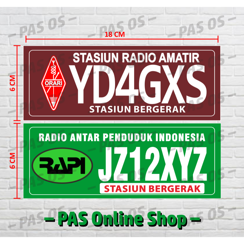 Jual STICKER STASIUN BERGERAK ORARI / RAPI - CALL SIGN BISA CUSTOM 18x6 ...